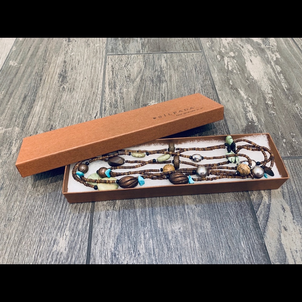 Silpada Wood shell and sterling silver necklace